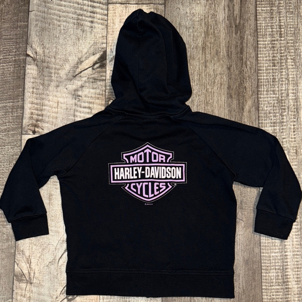 Harley-Davidson Black and Purple Kids Hoodie- size 2/3T